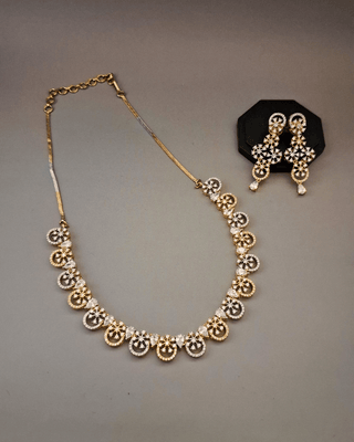 Zevarly Ethnic Designer TwoTone Gold Necklace Set