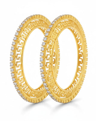 Zevarly Jiya Floral AD Bangles