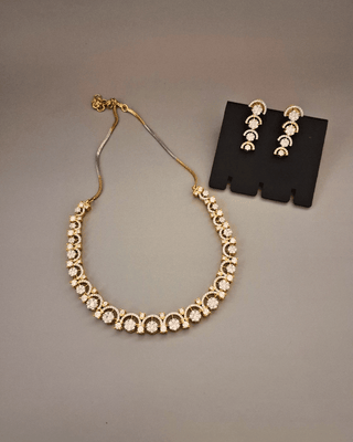 Zevarly Ketki Gold-Silver AD Necklace Set 1