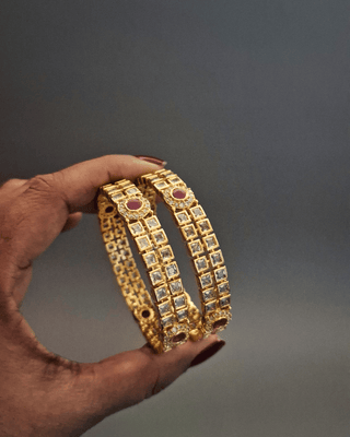 Zevarly Kirti AD Bangles Set