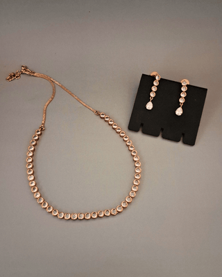 Zevarly Ladlee Rose Gold Necklace Set