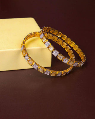 Zevarly Lekisha Cubic Zirconia Bangles Side Image