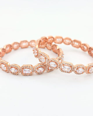 Zevarly Manvi Rose Gold Bangles