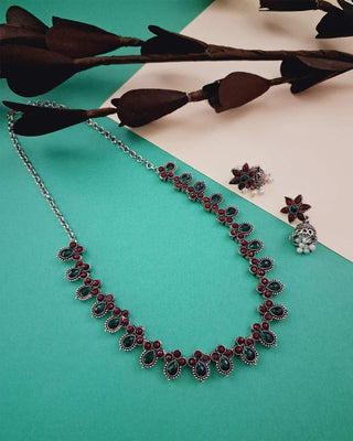 Zevarly Oxidised Necklace Set 3