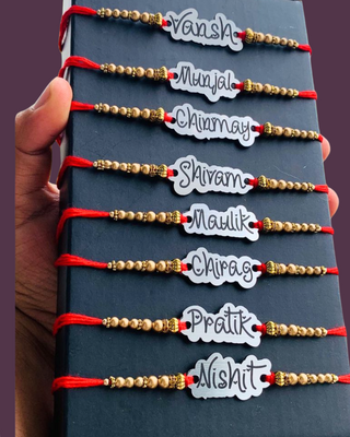 Zevarly Personalized Gold-Plated Name Rakhi