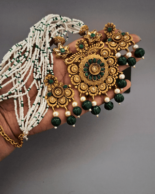 Zevarly Pooja Temple Gold Necklace