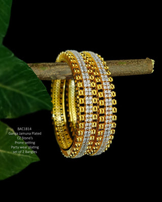 Elegant gold diamond bangles for brides