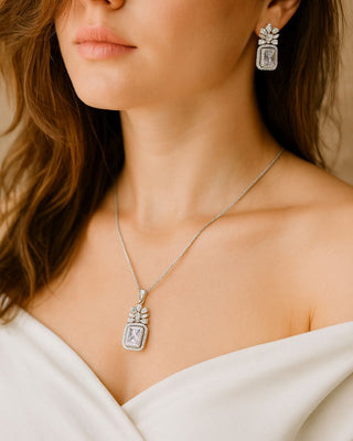 Zevarly Radiant Rainbow Two Tone Pendant Set