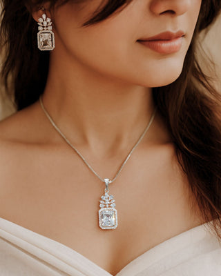 Zevarly Radiant Rainbow Two Tone Pendant Set