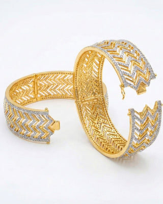 Zevarly Ramika American Diamond Broad Bangle