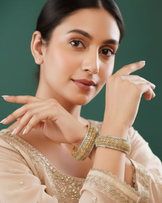 Zevarly Ramika American Diamond Broad Bangle