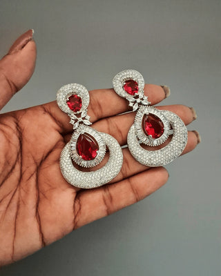 Zevarly Rukmani Hydro Ruby Ad Earrings