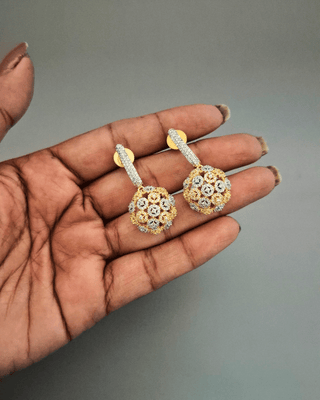 Zevarly Sarika Ad Silver Earrings