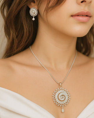 Zevarly Zara Sparkle AD Pendant Set