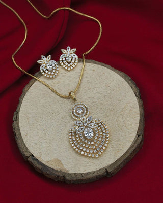 Aleena Floral AD Pendant Set - Zevarly