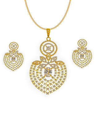 Aleena Floral AD Pendant Set - Zevarly