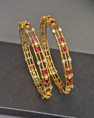 Zevarly Nandini American Diamond Bangles