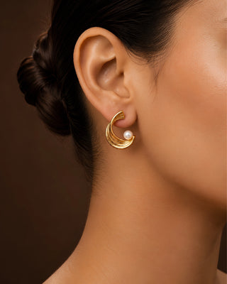 Designer Pearl Wave DemiFine Earrings - Britney