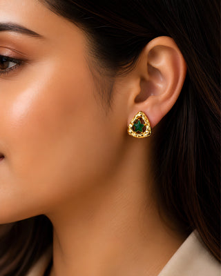 Twinkle Star Emerald AntiFade Earrings - Riddhi