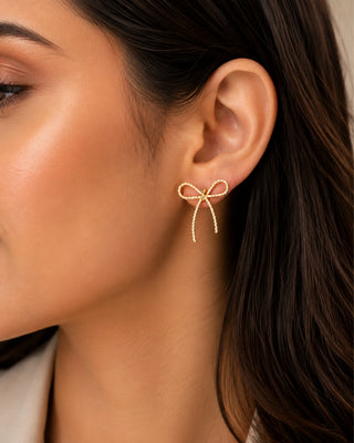 Eve Tying Bow Demi Fine Earrings - Sakhi