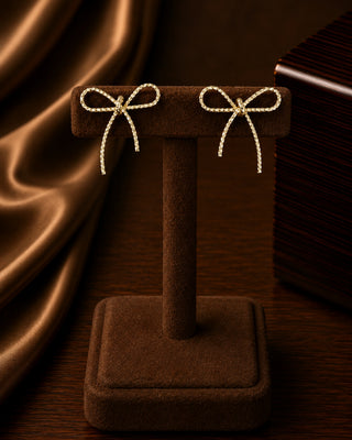 Eve Tying Bow Demi Fine Earrings - Sakhi