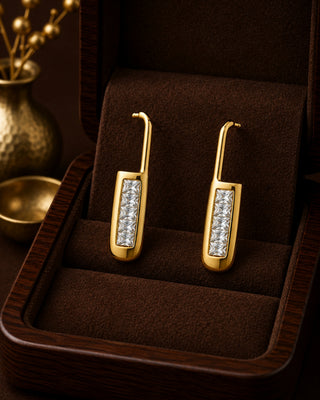 Celestial Lock Pattern Anti Tarnish Earrings - Aashi