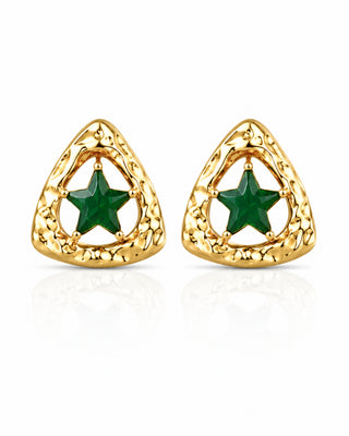 Twinkle Star Emerald AntiFade Earrings - Riddhi