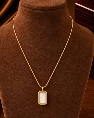 Marble Stone Octo Shaped Chain Pendant - Erin