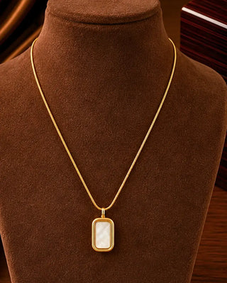 Marble Stone Octo Shaped Chain Pendant - Erin