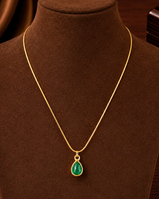 Emerald Drop AntiTarnish Pendant - Yusra