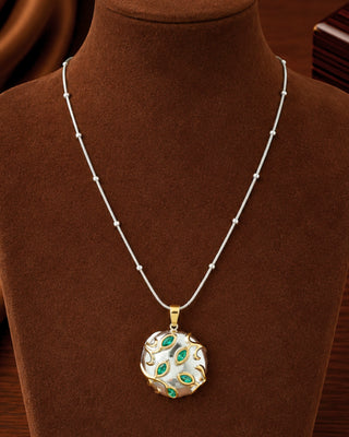 Silver Rhodium Plated  Olive Leaf Pendant - Quin