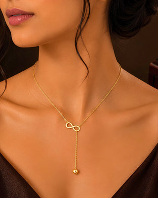 Infinity Anti Tarnish Y Shaped Necklace - Emily