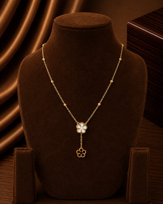 MOP Flower Shaped Chain Pendant - Poli