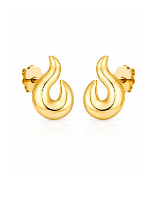 Fiery Anchor Wave Demi FIne Studs - Sarah - Zevarly (image 2)
