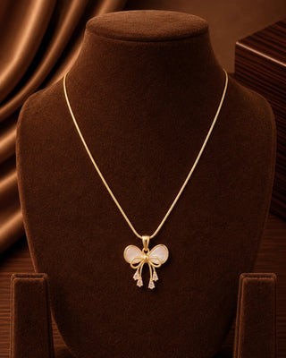 Butterfly on Flower Chain Pendant - Nikhaar