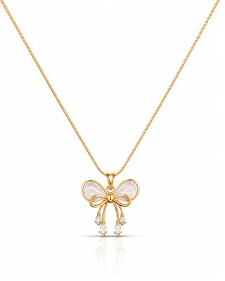 Butterfly on Flower Chain Pendant - Nikhaar