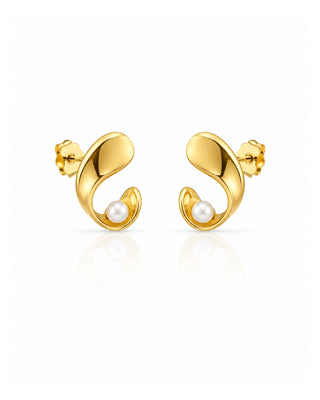 Geometrical Calligraphy Coma Demi Fine Studs - Rinki - Zevarly (image 2)