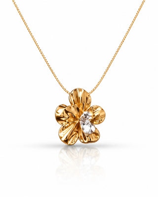 Bee on Petal Flowery Anti Tarnish Pendant - Ritvi