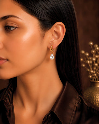 Knotted Anti Tarnish Drop Earrings - Hiya - Zevarly (image 3)