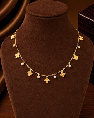 Floral Chain with Charming Stones Neckpiece - Aiza
