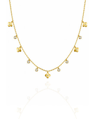 Floral Chain with Charming Stones Neckpiece - Aiza