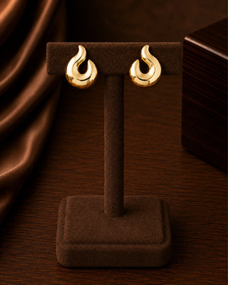 Fiery Anchor Wave Demi FIne Studs - Sarah