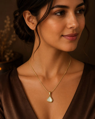 Avocado Uncut MOP Anti Tarnish Pendant- Survi