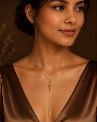 Gold Plated Statement Chain Neckpiece - Shachi