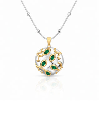 Silver Rhodium Plated  Olive Leaf Pendant - Quin