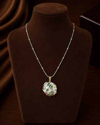 Silver Rhodium Plated  Olive Leaf Pendant - Quin