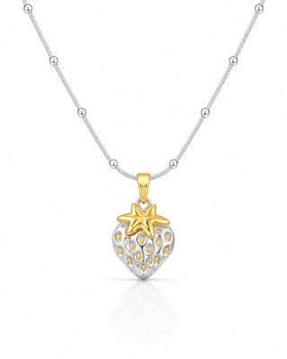 Shagufta Straberry Silver Plated Pendant