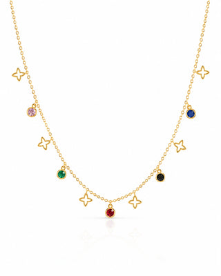 Multi Color Stone Charming Necklace - Urvi