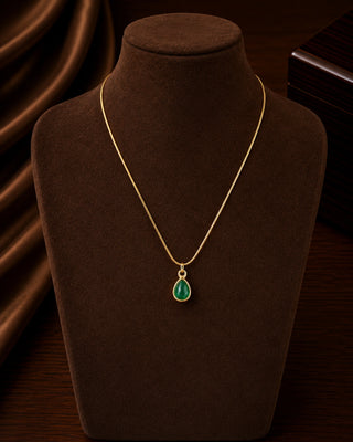 Emerald Drop AntiTarnish Pendant - Yusra