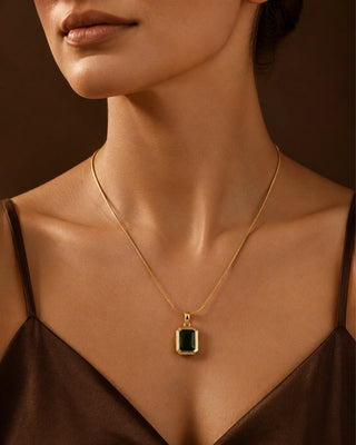 Olive Green Anti Tarnish Pendant - Wafaa